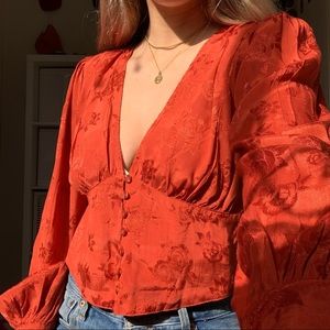 MOTEL Long Sleeve Floral Shirt